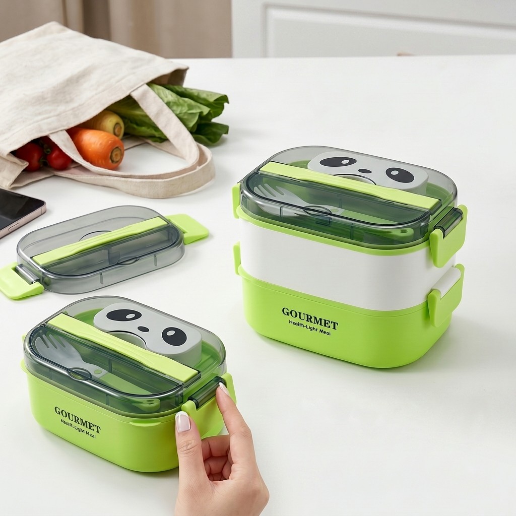 Meal Prep Or Prep Meal - صندوق غداء بلاستيكي على شكل باندا